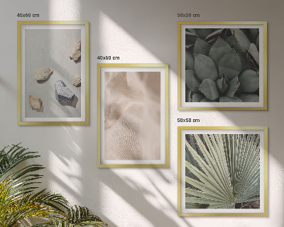 Conjunto de 4 quadros com moldura Texturas de pedra, madeira e tecido