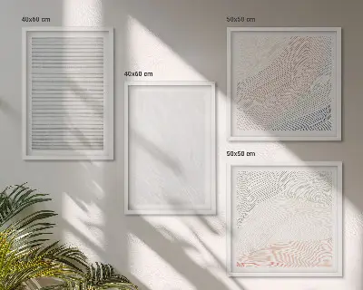 Políptico com moldura estruturas brilhantes com padrões de areia