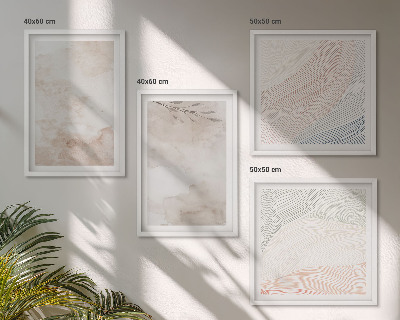 Composição de quadros Folhas em aquarela em tons pastel