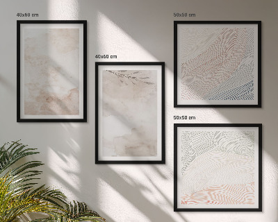 Composição de quadros Folhas em aquarela em tons pastel