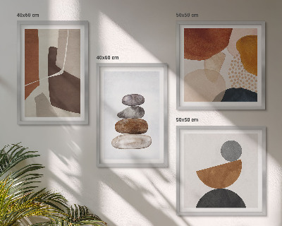 Conjunto de 4 quadros com moldura Decorações de pintura abstrata