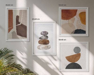 Conjunto de 4 quadros com moldura Decorações de pintura abstrata