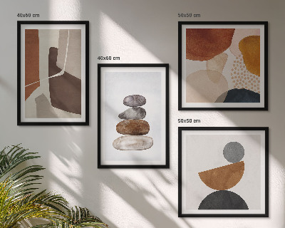 Conjunto de 4 quadros com moldura Decorações de pintura abstrata