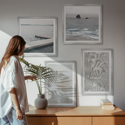 Políptico com moldura Design abstrato com texturas modernas