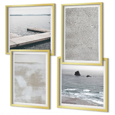 Políptico com moldura Design abstrato com texturas modernas