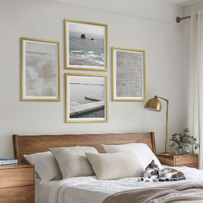 Políptico com moldura Design abstrato com texturas modernas