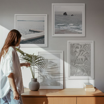 Políptico com moldura Design abstrato com texturas modernas
