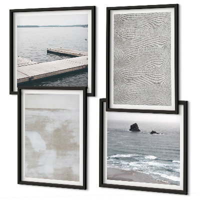 Políptico com moldura Design abstrato com texturas modernas