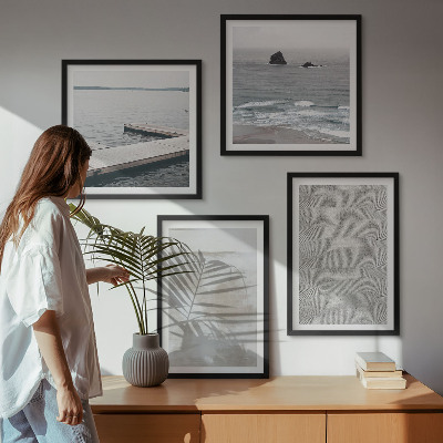 Políptico com moldura Design abstrato com texturas modernas