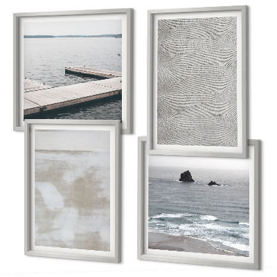 Políptico com moldura Design abstrato com texturas modernas