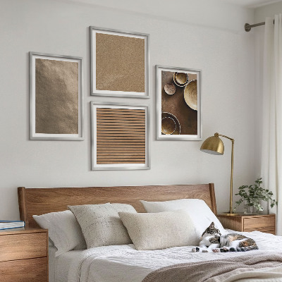 Conjunto de 4 quadros com moldura Estruturas de pedra modernas