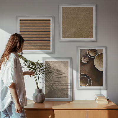 Conjunto de 4 quadros com moldura Estruturas de pedra modernas