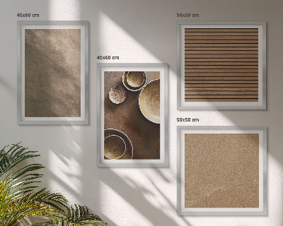 Conjunto de 4 quadros com moldura Estruturas de pedra modernas