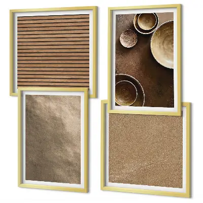 Conjunto de 4 quadros com moldura com estampas de estruturas de pedra modernas