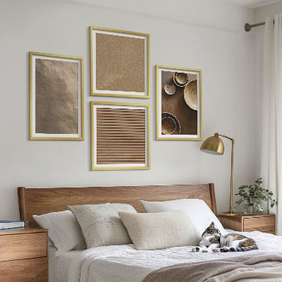 Conjunto de 4 quadros com moldura Estruturas de pedra modernas