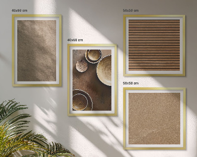 Conjunto de 4 quadros com moldura Estruturas de pedra modernas