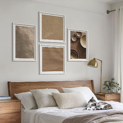 Conjunto de 4 quadros com moldura Estruturas de pedra modernas