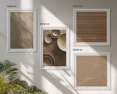 Conjunto de 4 quadros com moldura com estampas de estruturas de pedra modernas