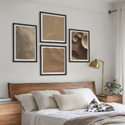 Conjunto de 4 quadros com moldura Estruturas de pedra modernas