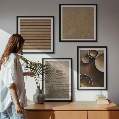 Conjunto de 4 quadros com moldura Estruturas de pedra modernas