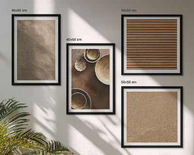 Conjunto de 4 quadros com moldura Estruturas de pedra modernas