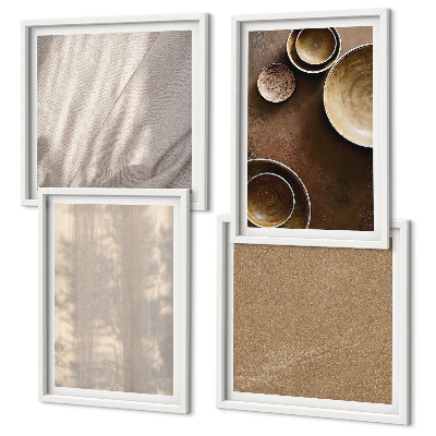 Políptico com moldura Estruturas, texturas, minimalismo