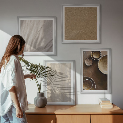 Políptico com moldura Estruturas, texturas, minimalismo