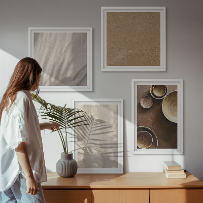 Políptico com moldura Estruturas, texturas, minimalismo