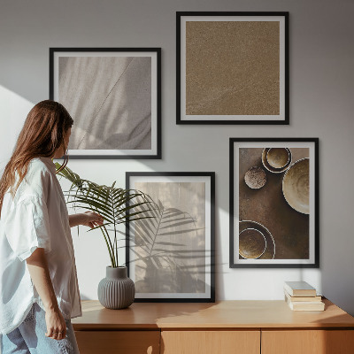 Políptico com moldura Estruturas, texturas, minimalismo