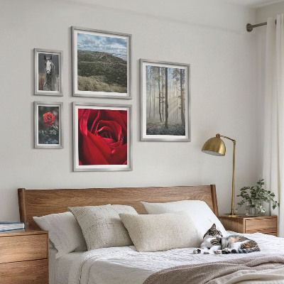 Galeria de parede Flores da natureza em diferentes estilos