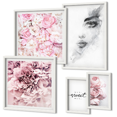 Galeria de parede Retrato floral sobre casa