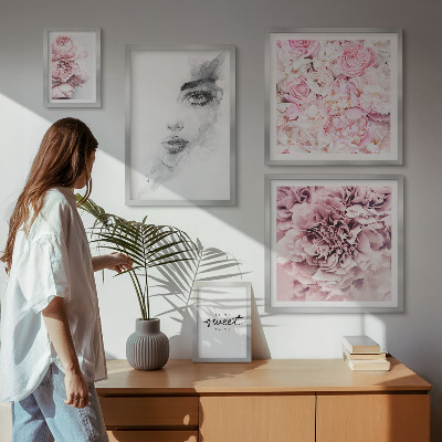 Galeria de parede Retrato floral sobre casa