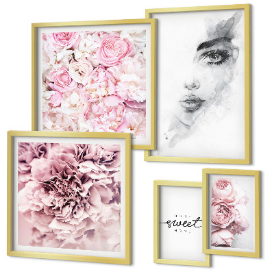 Galeria de parede Retrato floral sobre casa