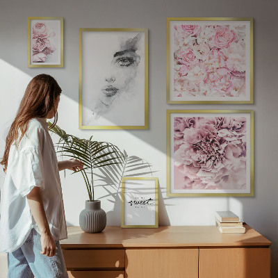 Galeria de parede Retrato floral sobre casa
