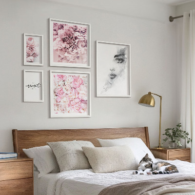 Galeria de parede Retrato floral sobre casa