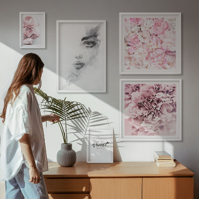 Galeria de parede Retrato floral sobre casa