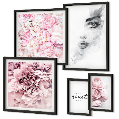 Galeria de parede Retrato floral sobre casa