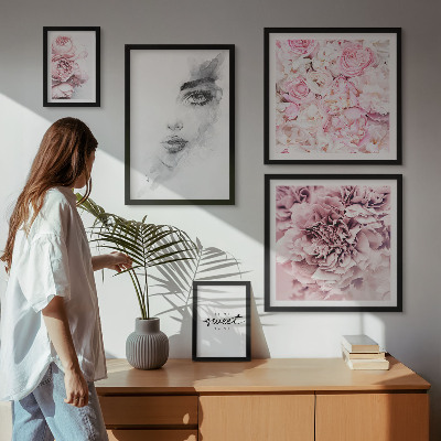 Galeria de parede Retrato floral sobre casa
