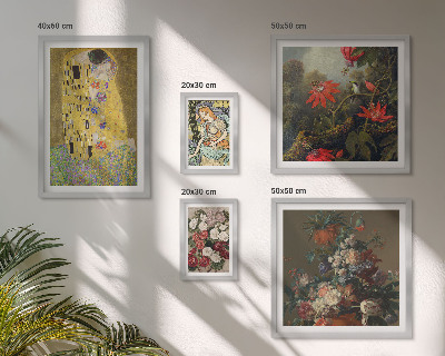 Parede galeria de quadros composições de arte floral
