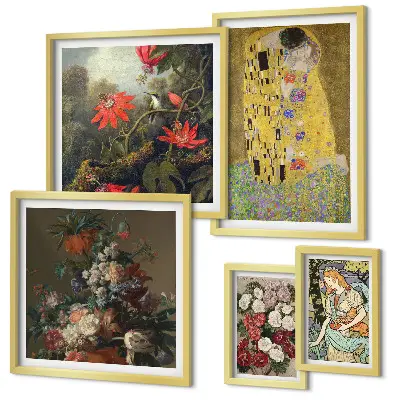 Galeria de quadros para parede composição de arte floral