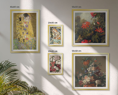 Parede galeria de quadros composições de arte floral