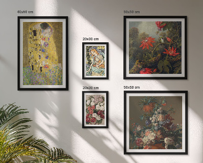 Parede galeria de quadros composições de arte floral