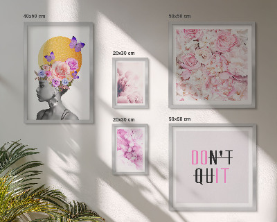 Conjunto de 5 quadros decorativos Motivos florais com uma mulher