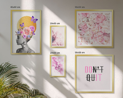 Conjunto de 5 quadros decorativos Motivos florais com uma mulher
