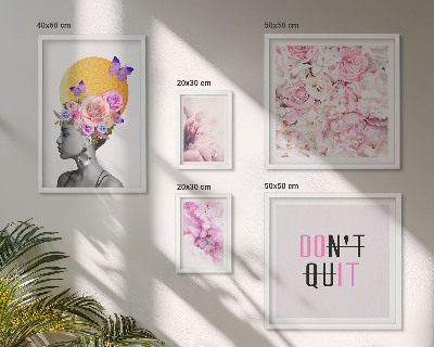 Conjunto de 5 quadros decorativos Motivos florais com uma mulher