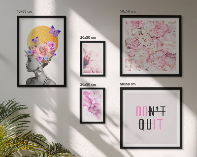 Conjunto de 5 quadros decorativos Motivos florais com uma mulher