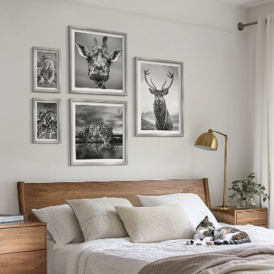 Galeria de parede Animais em preto e branco, natureza
