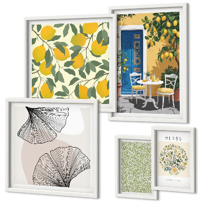 Parede galeria de quadros Motivos de plantas elegantes