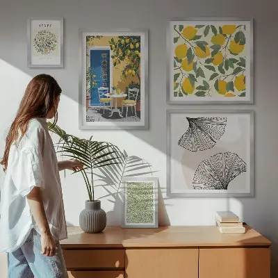 Galeria de quadros para parede com motivos de plantas elegantes