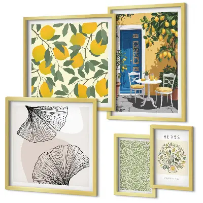 Galeria de quadros para parede com motivos de plantas elegantes